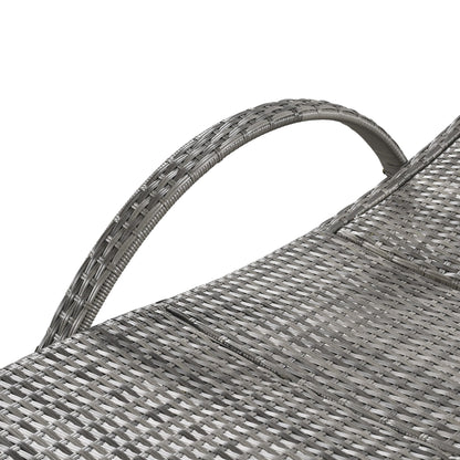 K&K 80" Outdoor Wicker Chaise Lounge Chairs Set of 2