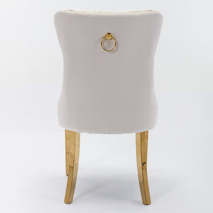 Nikki Collection Modern Tufted Velvet Upholstered Dining Chairs - Set of 2