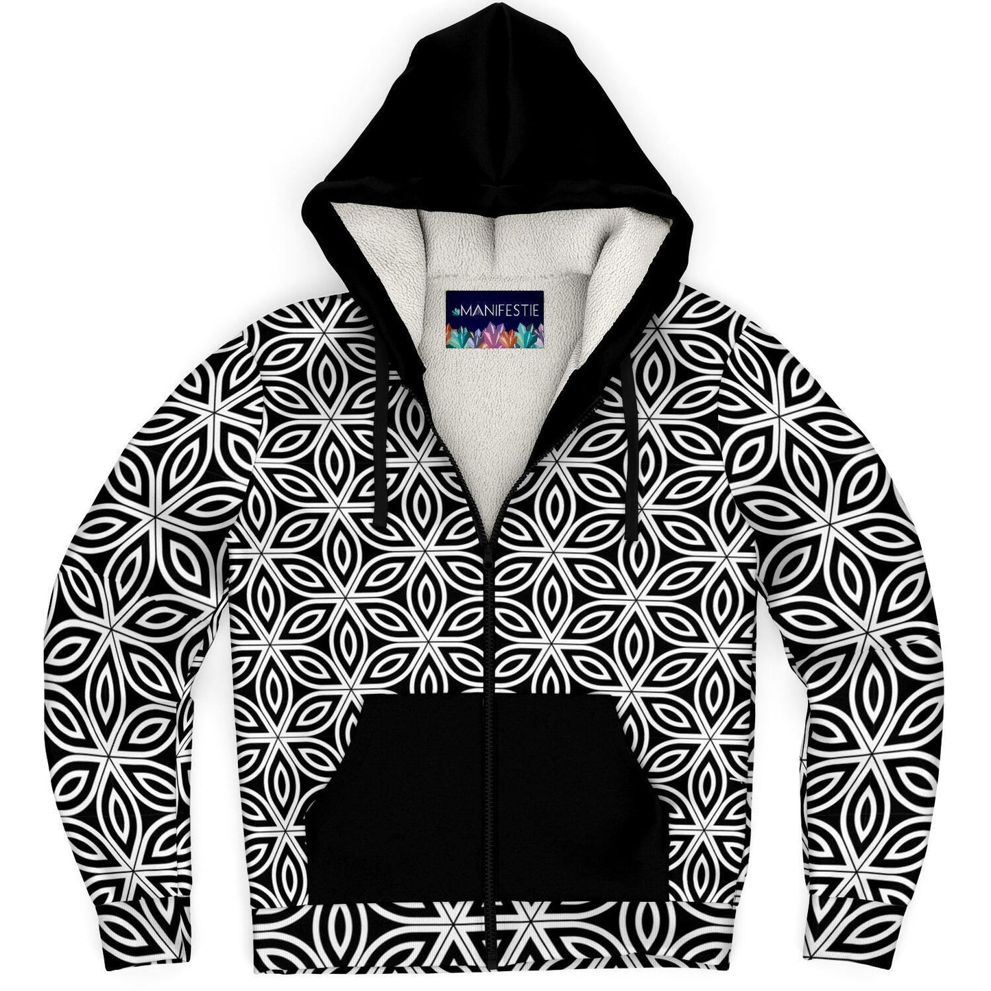 Flower of Lifes Premium Sherpa Lined Zip Hoodie