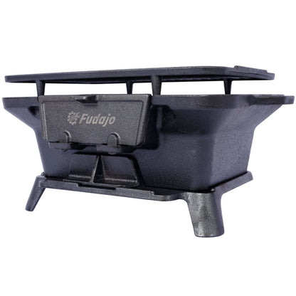 Oval Cast Iron Grill Outdoor Portable Charcoal Tabletop Skillet