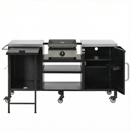 K&K 72.4' Large Grill Table for Big Green Egg