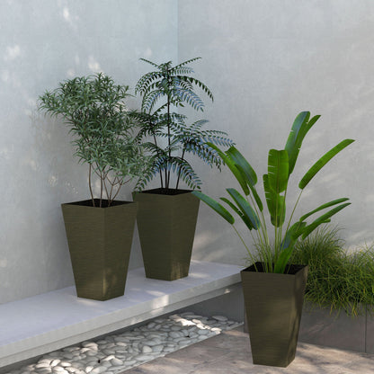 Outsunny 28" Tall Outdoor Planters, Set of 3