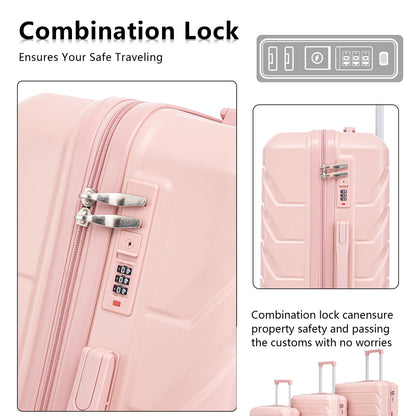 Set 3PCs 20'/24'/28' ABS Spinner Wheel Luggage - Pink