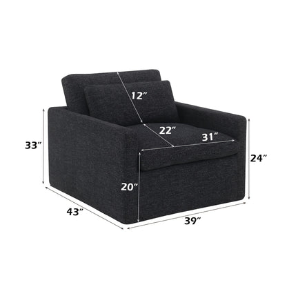 Naveen Swivel Chair with 1 Toss Pillow