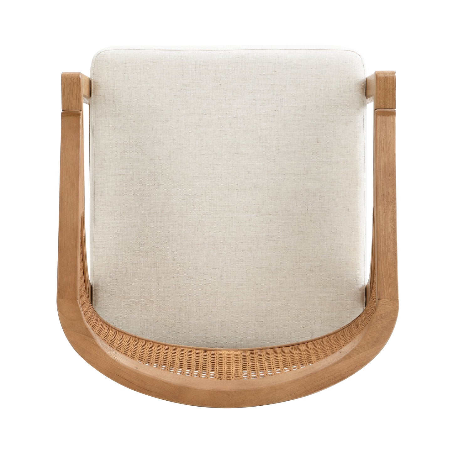 Wooden Frame Counter Stool with Rattan Back - Set of 2