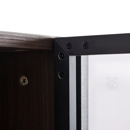 Modern Minimalist 51.2" Tall Lighted Display Cabinet with Tempered Glass