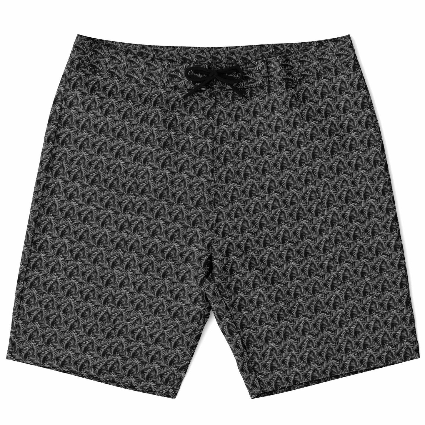 Black Tropical Leaves board shorts