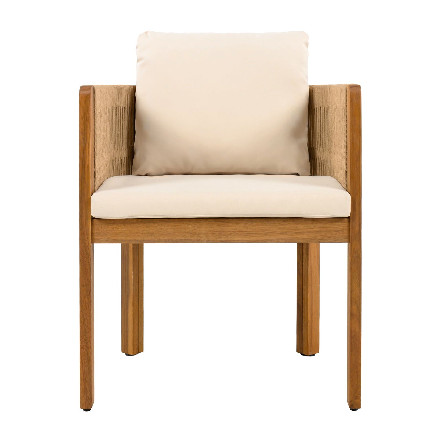Outdoor Dining Chairs With Rope Handles (Set of 2)