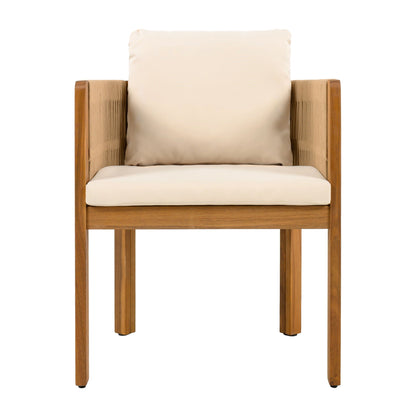 Outdoor Dining Chairs With Rope Handles (Set of 2)