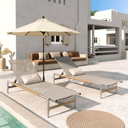 Hargrove Outdoor Patio Aluminum Chaise Lounge Set of 2