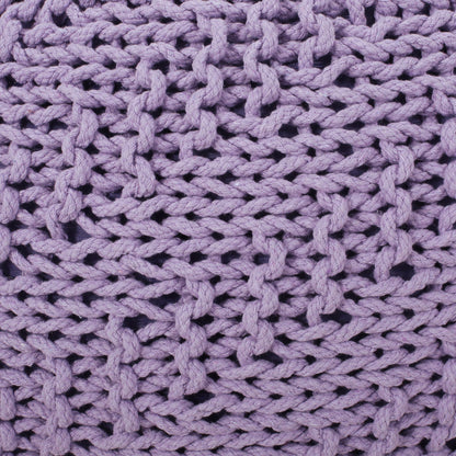 Bordeaux Knitted Cotton Round Pouf Ottoman