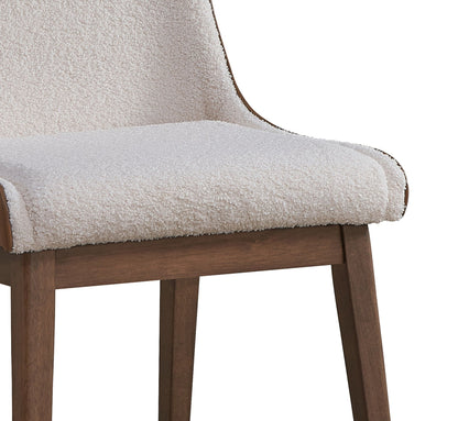 Ginny Boucle Velvet Side Chair (Set of 2) - Walnut