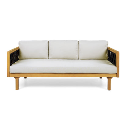 Three-Seater Outdoor Daybed - Acacia Wood Teak Finish Frame