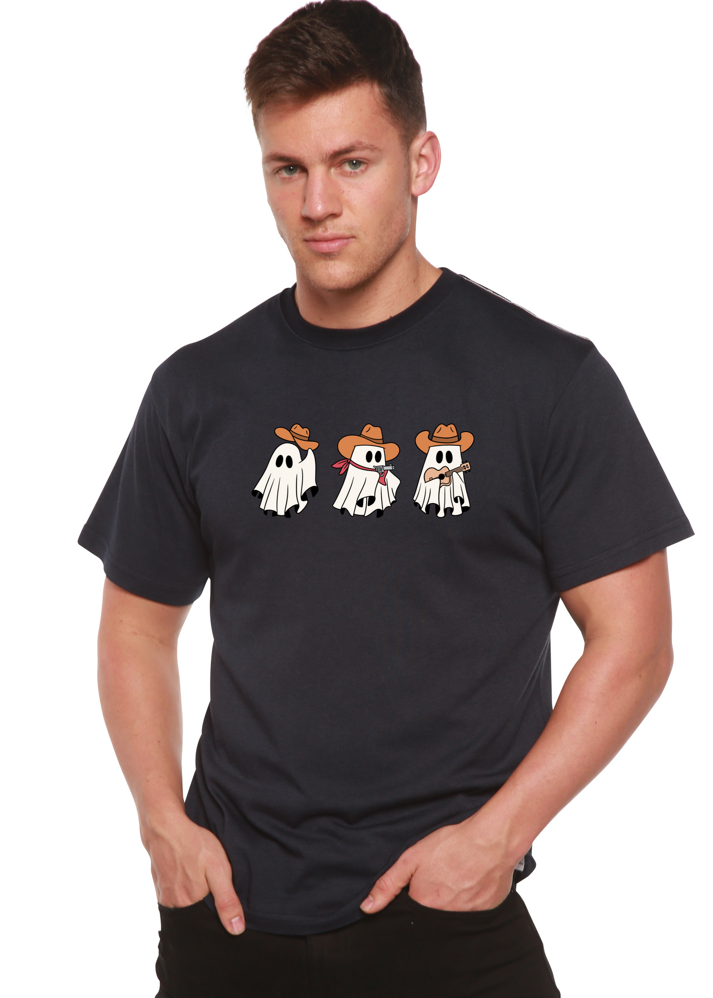 Cowboy Ghosts Unisex Bamboo Viscose/Organic Cotton Short Sleeve Graphic T-Shirt