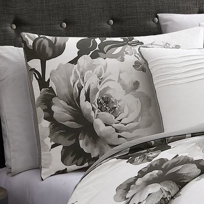 Ridgely 7 Pc Watercolor Black and White Floral Comforter Set