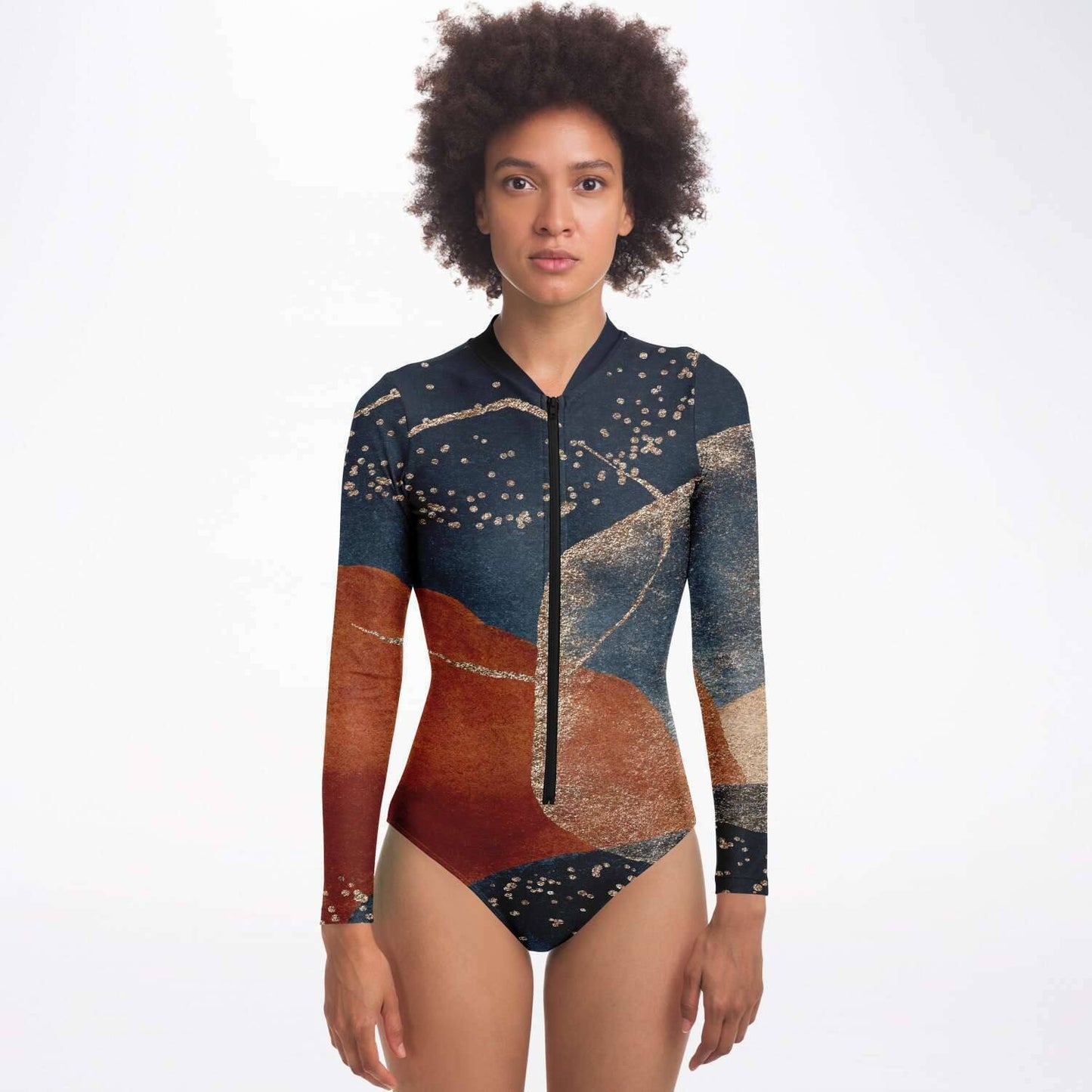 Spellbound Long Sleeve Swimsuit | One Piece Bodysuit | Front Zipper
