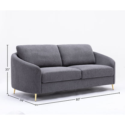 Yuina Linen Sofa in Gray