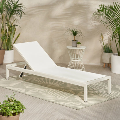 Outdoor Patio Chaise Lounge with 5 Reclining Positions