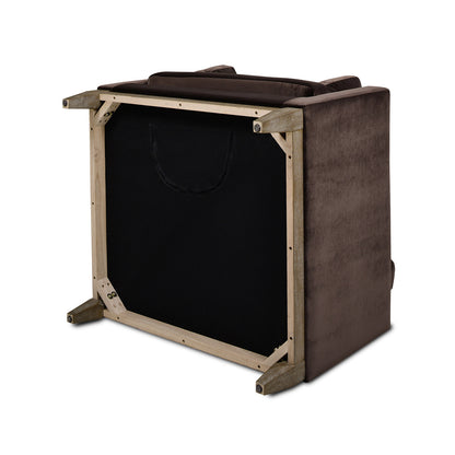 Knox 36" Modern Farmhouse Arm Chair, Deep Brown Performance Velvet