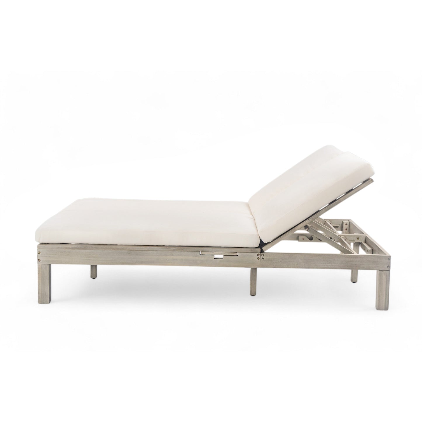 TREXM 5-Position Adjustable Backrest Double Chaise Lounge Outdoor