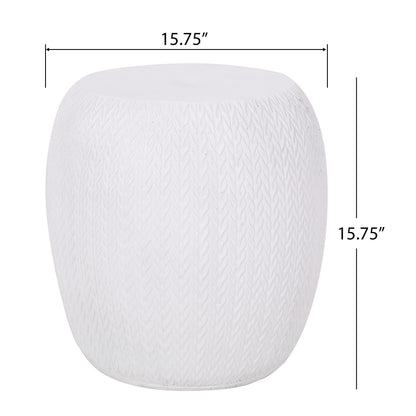 Outdoor Lightweight Concrete Side Table - Antique White