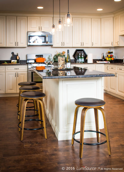 Torus Long Industrial Pendant with Clear Glass by LumiSource