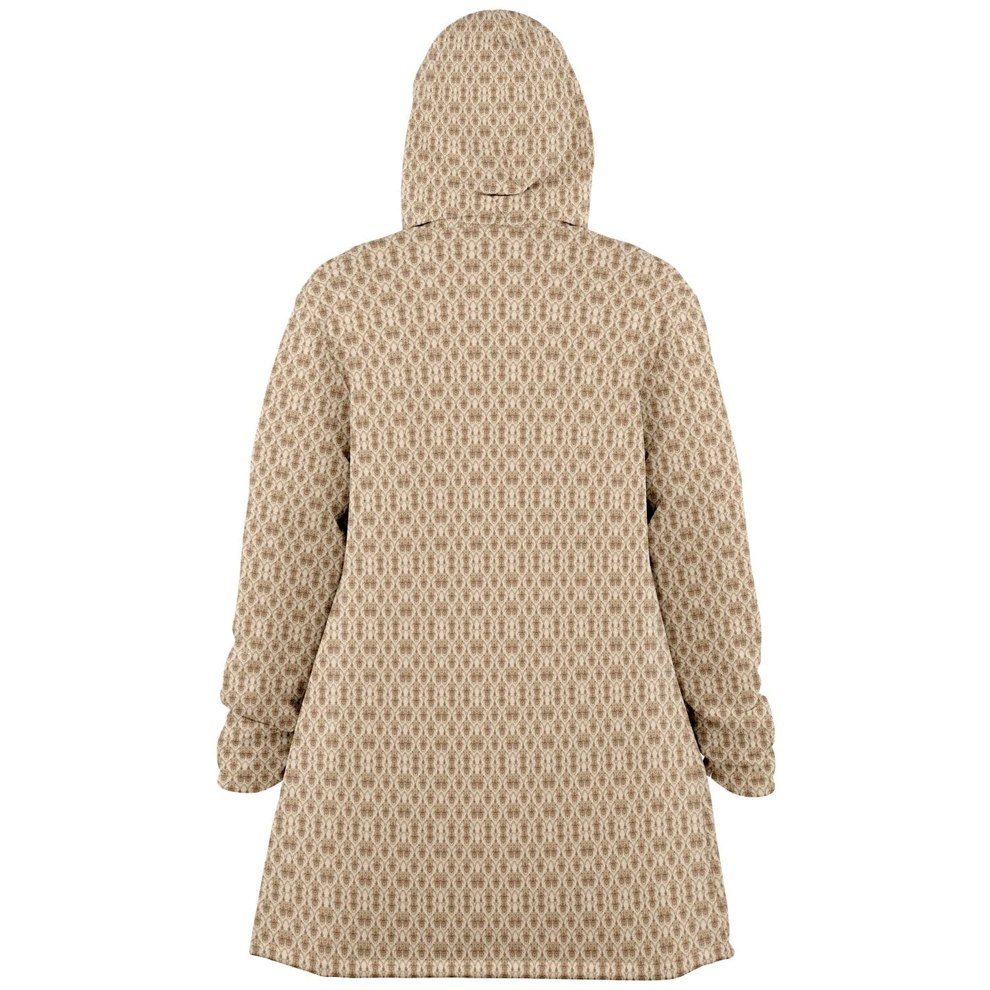 Cream Baroque Cuddle Cloak | Unisex Minky Sherpa Hooded Coat | Women and Mens Festival Coat | Mountain Fashion