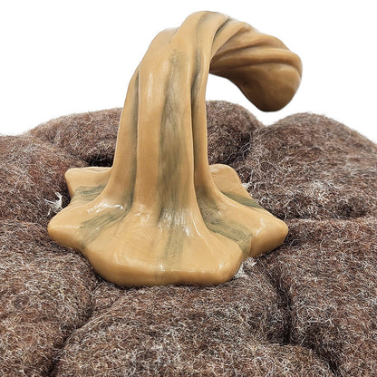 Set of 3 Plush Fabric Pumpkins in Brown