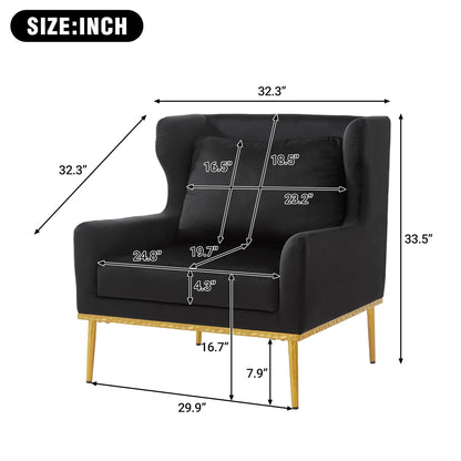 Elegant Curved Armrest Accent Armchair