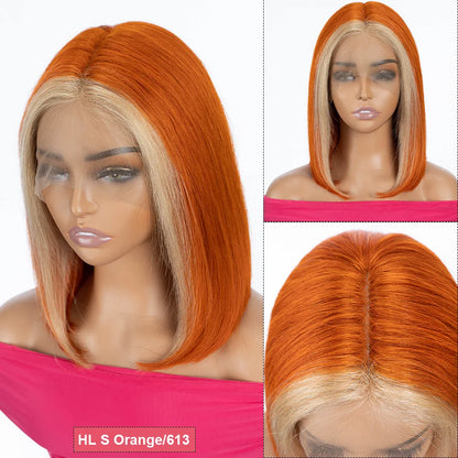 Ginger Short Bob Wig | Straight Human Hair T-Part Lace Front