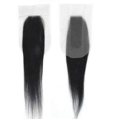 Straight Top Lace Closure | Middle Part Transparent Swiss Lace 100% Human Hair (180% Density)