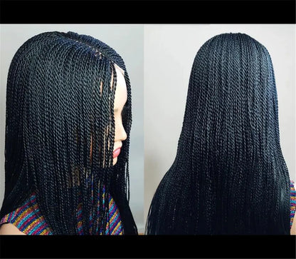 Senegalese Micro Twist Braided Wig | Bob Length | Light Passion Twist | Lace Front Wig | Black Women