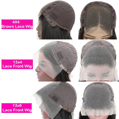 13x6 Lace Frontal Human Hair Wig | Straight Brazilian Remy Hair | Natural Black | 150%/180% Density | Pre-Plucked