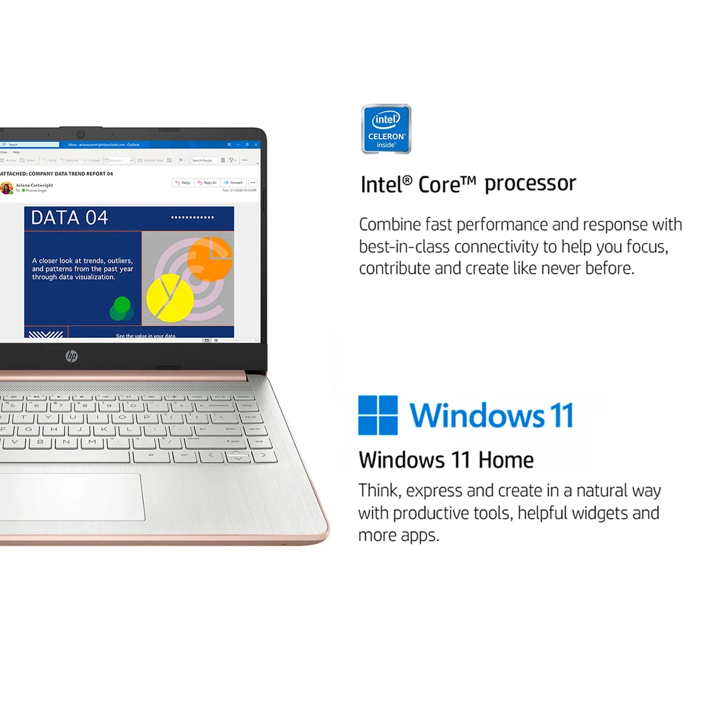 HP Newest14" Business Laptop, Intel Celeron N4120,16GB RAM, 384GB Storage(128GB eMMC+256GB Micro SD),1Year.
