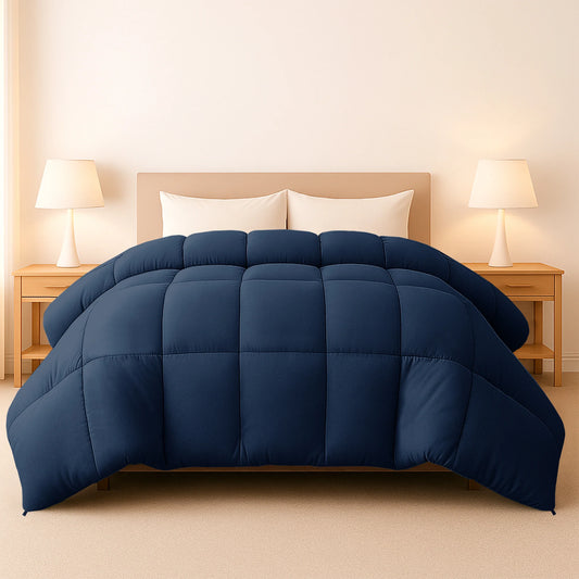 Decor Down Alternative Comforter – 1 Piece Fluffy Duvet Insert with Box Stitch Design – 102" x 90"