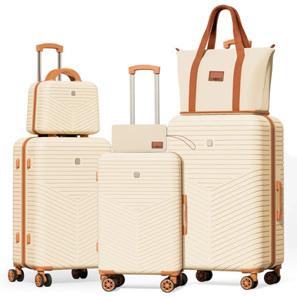4/6 Piece Luggage Set, with Spinner Wheels & TSA Lock, Carry on Luggage Hard shell.