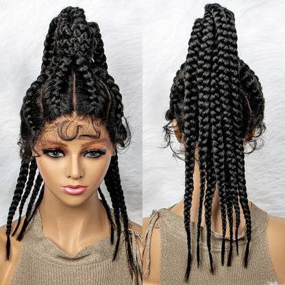 24" Braided Ponytail Wig | Lace Front with Baby Hair