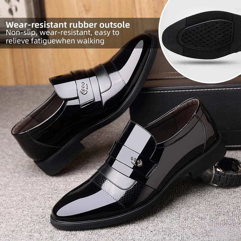 Men Leather Shoes, Carved Lace-up Brogue, Oxford Dress Shoes! Formal, Business, Office Shoes.