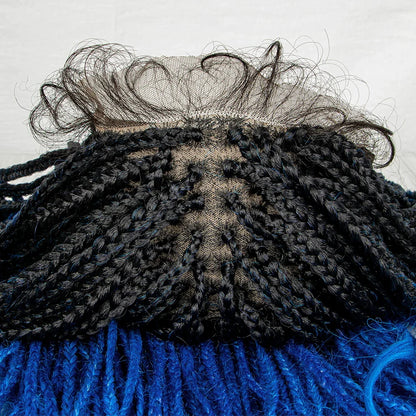 36" Water Wave Braided Wig | Lace Front | Baby Hair | Long Braids