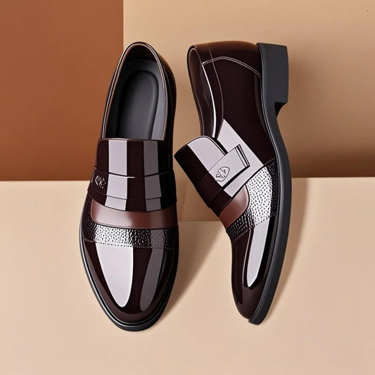 Men Leather Shoes, Carved Lace-up Brogue, Oxford Dress Shoes! Formal, Business, Office Shoes.