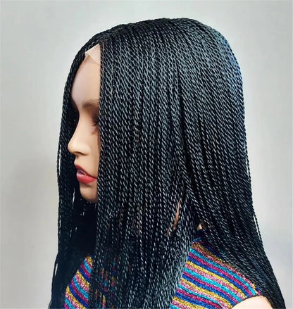 Senegalese Micro Twist Braided Wig | Bob Length | Light Passion Twist | Lace Front Wig | Black Women
