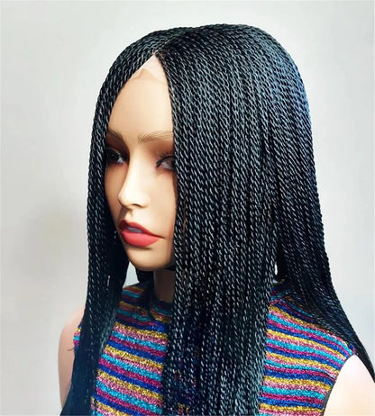 Senegalese Micro Twist Braided Wig | Bob Length | Light Passion Twist | Lace Front Wig | Black Women