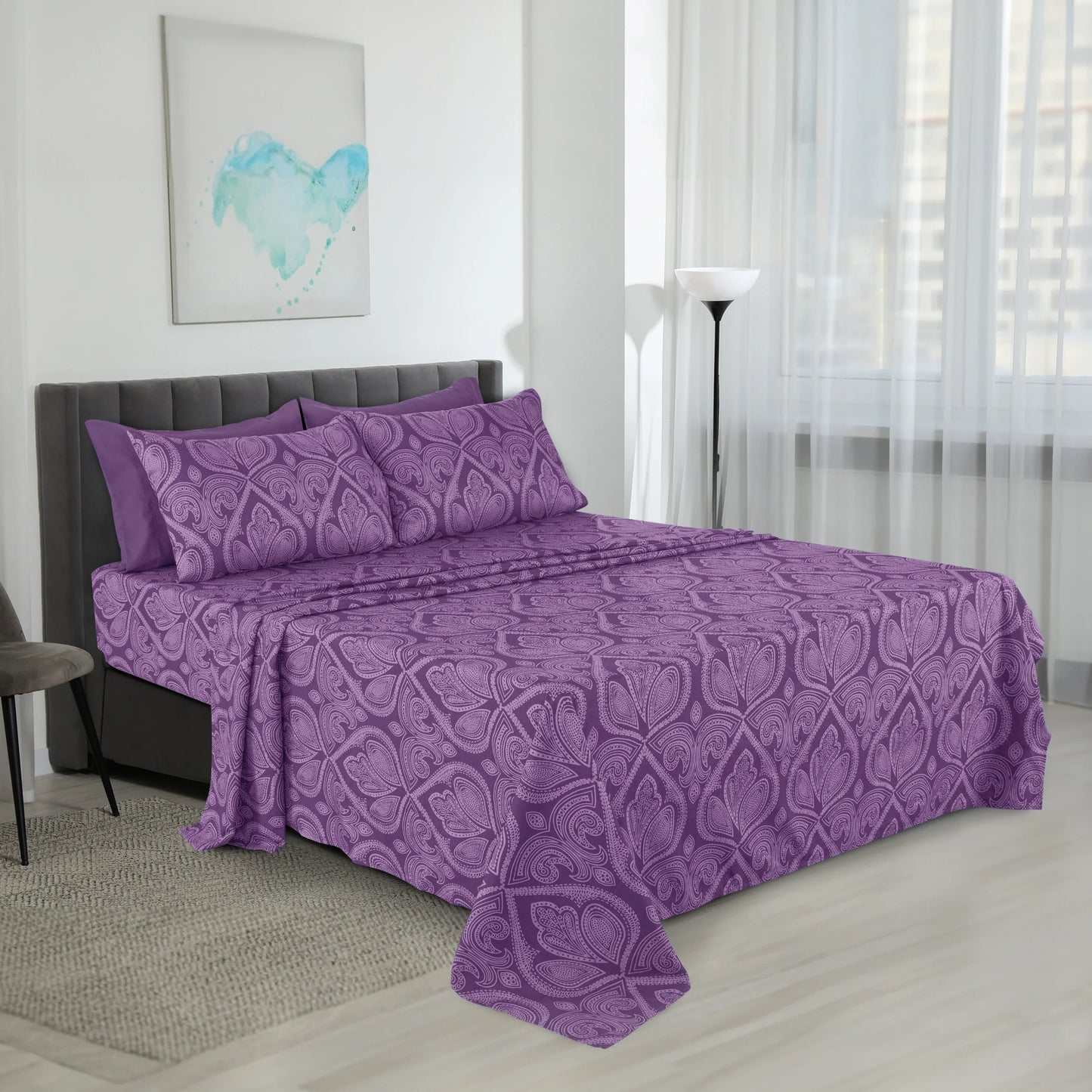 Lux Decor 6Pc Paisley Sheet Set
