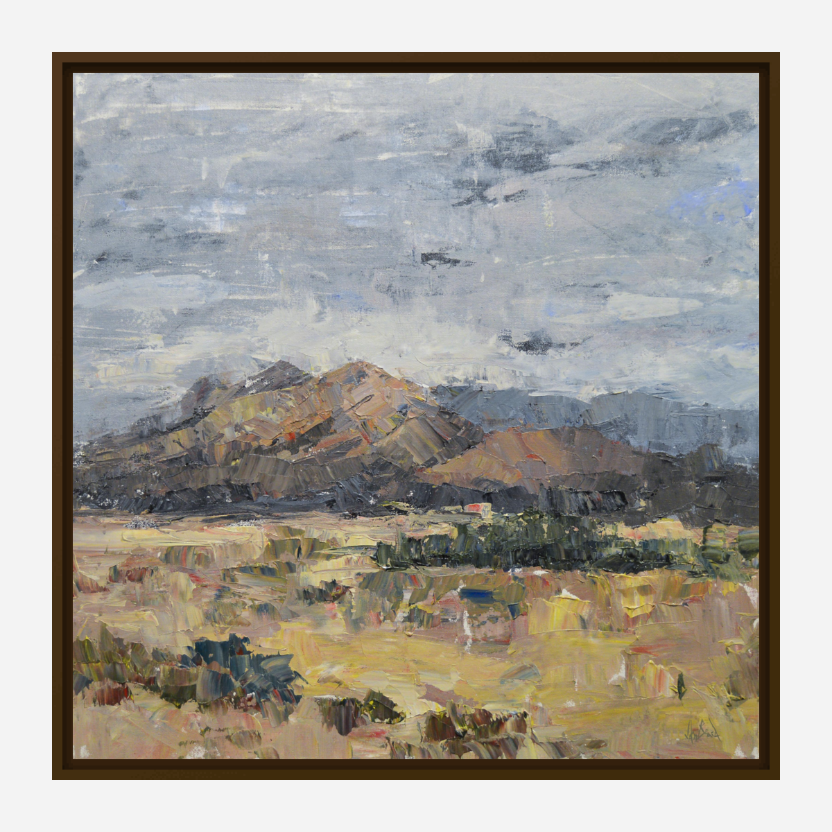 A New Day Has Dawned Artist Canvas Enhanced Print (30x30 Brown Frame)