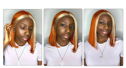 Ginger Short Bob Wig | Straight Human Hair T-Part Lace Front