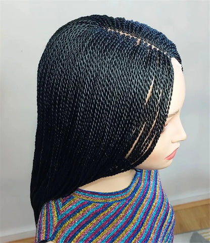 Senegalese Micro Twist Braided Wig | Bob Length | Light Passion Twist | Lace Front Wig | Black Women