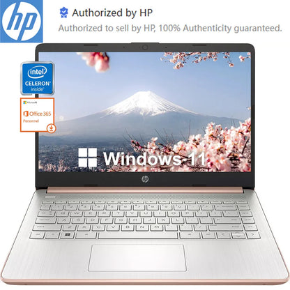 HP Newest14" Business Laptop, Intel Celeron N4120,16GB RAM, 384GB Storage(128GB eMMC+256GB Micro SD),1Year.