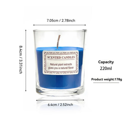 Scented Glass Jar Candle, Handmade Soy Wax – Smokeless Aromatherapy Candle.