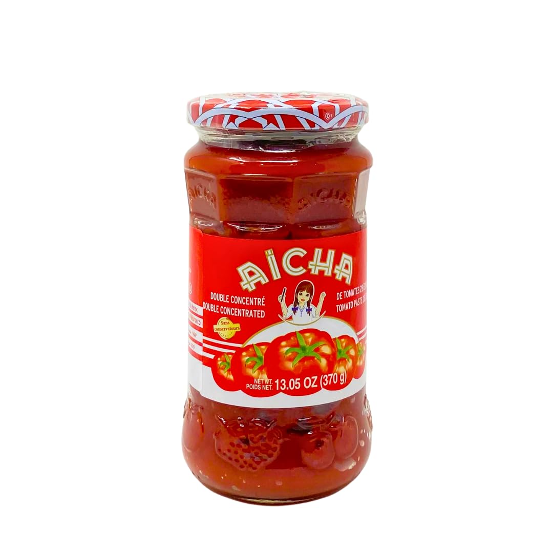 Aicha Double Concentrated Tomato Paste 13.05 Oz – Premium Moroccan Tomato Paste for Cooking & Sauces