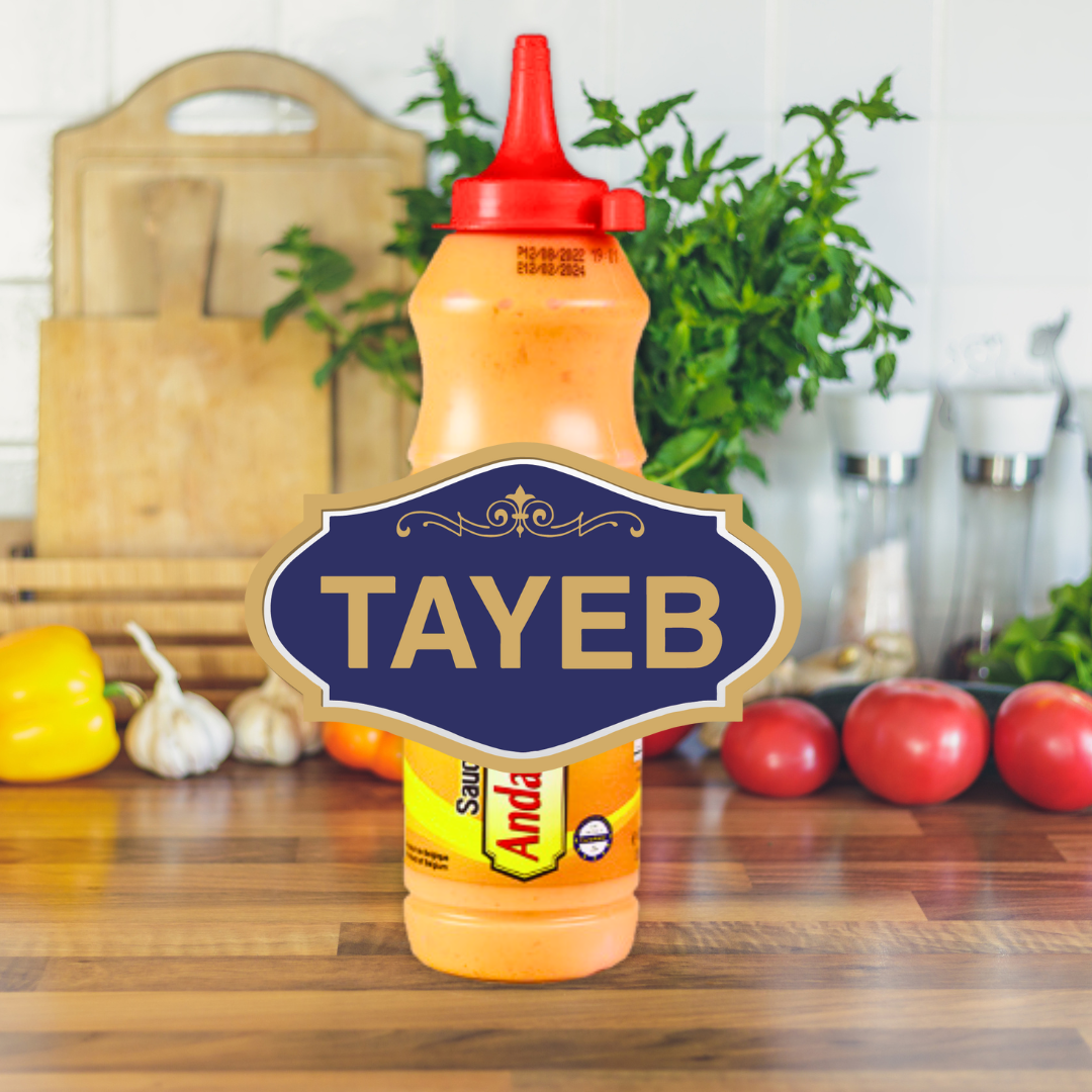 Tayeb Andaluse Sauce 500ml – Creamy, Tangy Mayo-Based Condiment with Tomato, Peppers